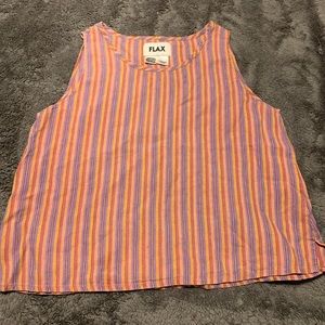 Flax Striped Linen Tank Top